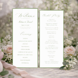 Programa Casamento Botânico em Verde Sage Elegante