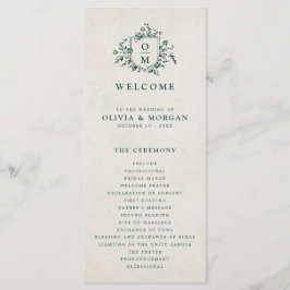 Programa Casamento Botânico Emerald Greenery Vintage