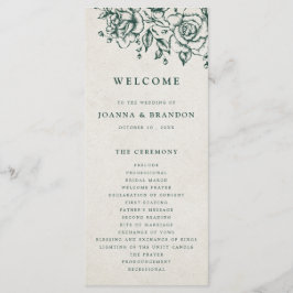 Programa Casamento Botânico Emerald Greenery Vintage