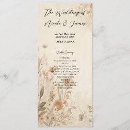 Programa Casamento Botânico Floral Delicado Vintage Boho