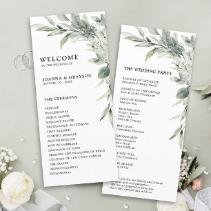 Programa Casamento Botânico Minimalista Eucalyptus Verde Sa
