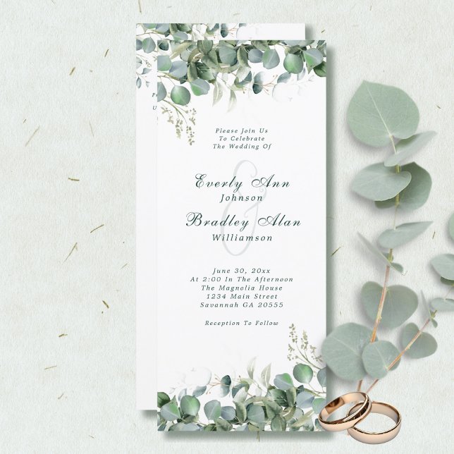 Programa Casamento Botânico Verde Elegante Eucalyptus Sage (Criador carregado)