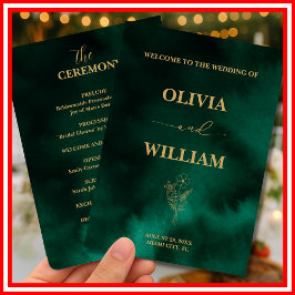 Programa Casamento Botânico Verde Esmeralda & Dourado