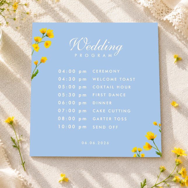 Programa Casamento botão-de-ouro azul e amarelo (Criador carregado)