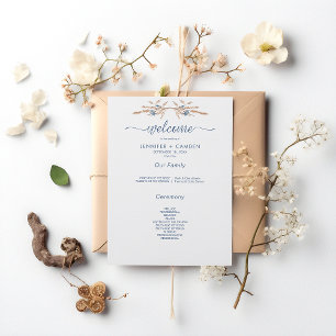 Programa Casamento Branco Moderno de Cornualha Azul