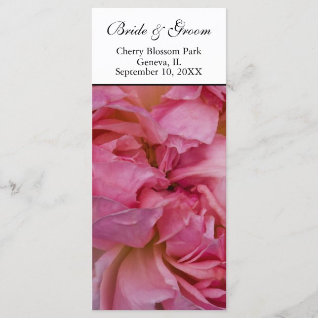 Programa Casamento - Cartão Rosa Rosa Rosa Rosa Ro (Frente)