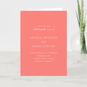 Programa Casamento Católico Simples Coral Vibrante e Modern