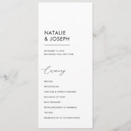 Programa Casamento Católico Simples Negro e Branco Minimali