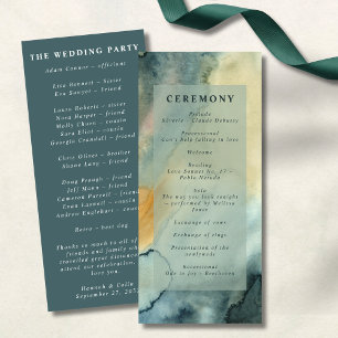 Programa Casamento Chic Granite Blue Watercolor