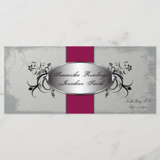 Programa Casamento Cinza Elegante Cherry Red Flora