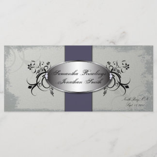 Programa Casamento Cinza Elegante Purple Vintage F