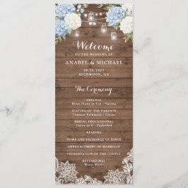 Programa Casamento Claro De Corda De Madeira Rústica Blue H