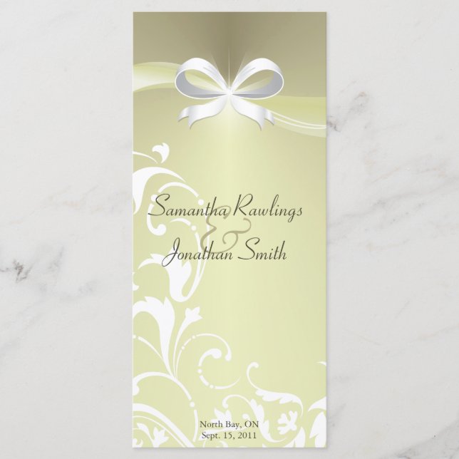 Programa Casamento - Clássica Ivory Satin Floral R (Frente)