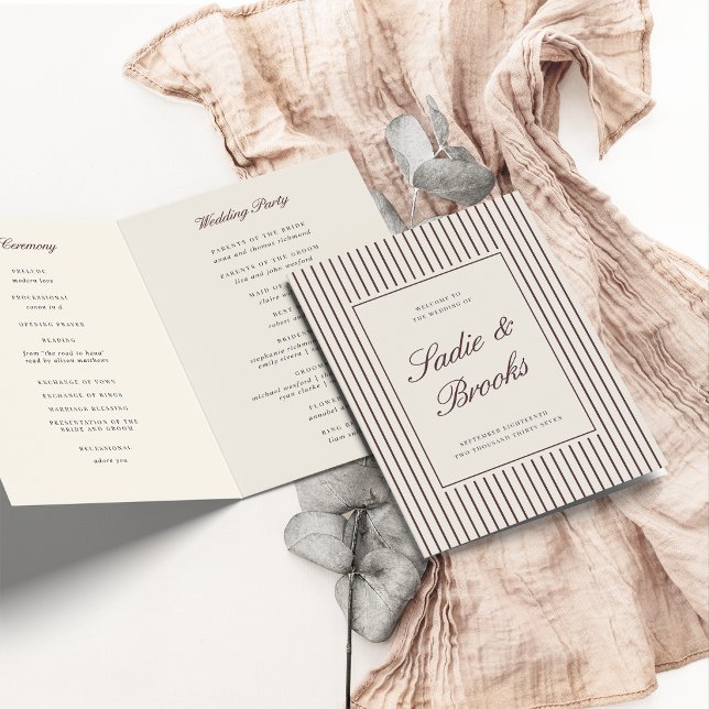 Programa Casamento Clássico com Listras Finas em Borgonha E (Criador carregado)