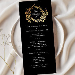 Programa Casamento clássico de crest preto monograma tradic