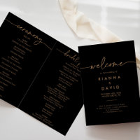 Casamento Clássico Dourado Negro Dobrado