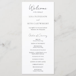 Programa Casamento Clássico Preto e Branco Minimalista