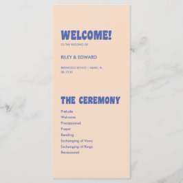 Programa Casamento com bege azul moderno e retrô