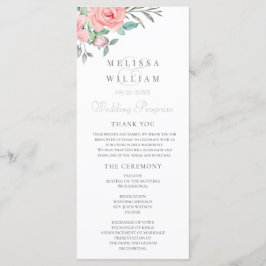 Programa Casamento com Blush Floral Watercolor
