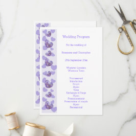 Programa Casamento com Design de Coração de Wisteria de Cor