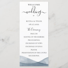 Programa Casamento com Efeito Ombre Azul em Aquarela