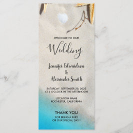 Programa Casamento com estrelas de areia oceânica tropical