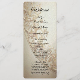 Programa Casamento com Floreio Dourado Ornamentado