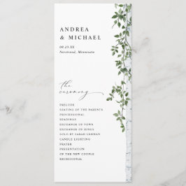 Programa Casamento com Folhagem de Árvore de Birch Simples