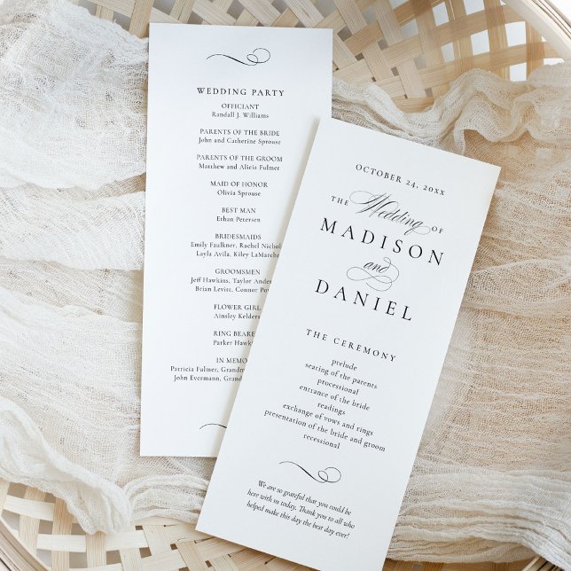 Programa Casamento com Letra Elegante Moderna (Criador carregado)