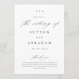 Programa Casamento com Monograma em Letra Simples