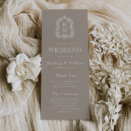 Programa Casamento com Taupe de Peste Monograma