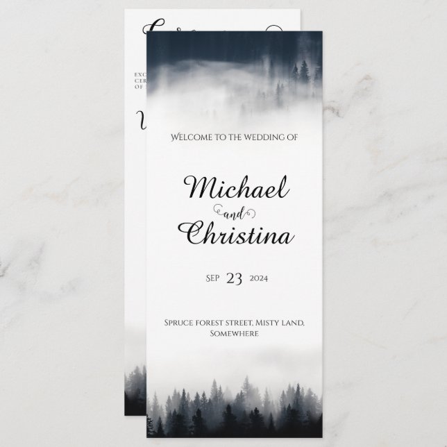 Programa Casamento com vegetação nebulosa mínima (Frente/Verso)