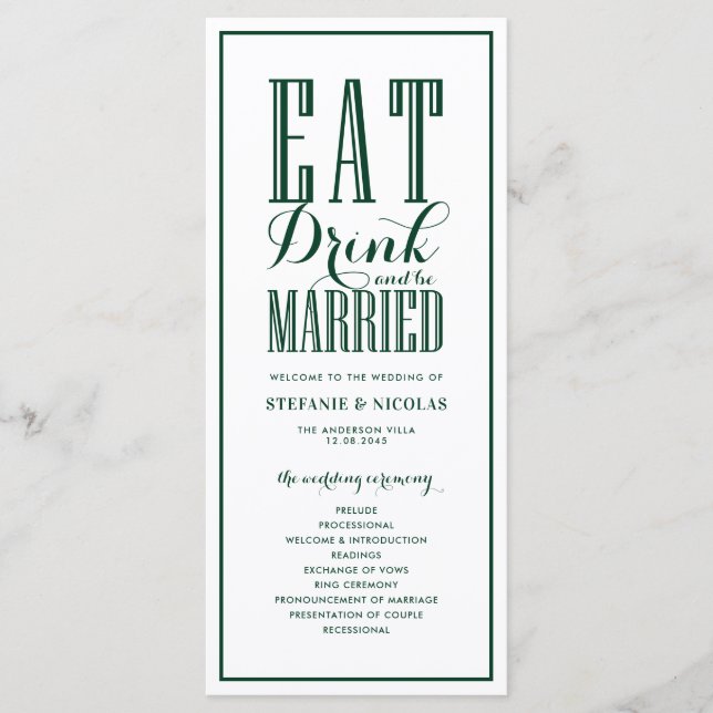 Programa Casamento Comer Beber e ser Casado Floresta Verde (Frente)
