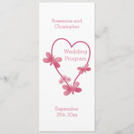 Programa Casamento Coração Rosa E Borboletas