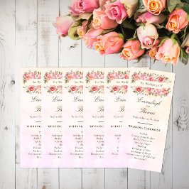 Programa Casamento Coral Watercolor Floral