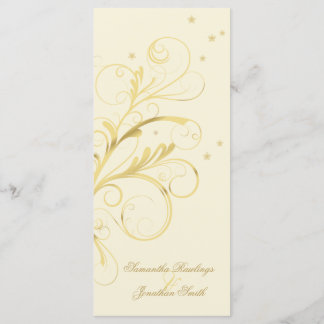 Programa Casamento Creme Floral Elegante Dourado