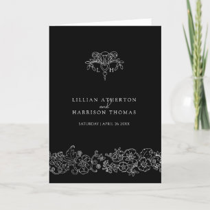 Programa Casamento de arte em preto e branco com pulso de l