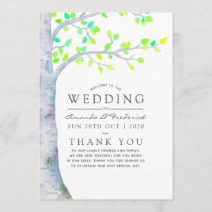 Programa Casamento de Árvore de Primavera de Aquarela