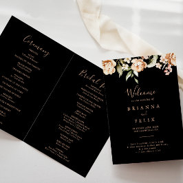 Programa Casamento de Black Formal Royal Floral Dobrado