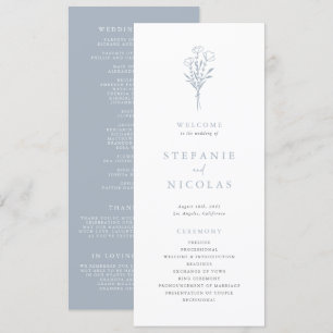 Programa Casamento de Botânica Minimalista Dusty Blue Boho