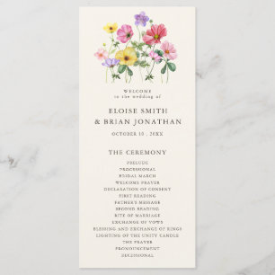 Programa Casamento de Campo de Flor Chic Floral Rustic Chic