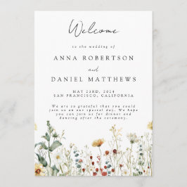 Programa Casamento de Campo de Flor Selvagem de Verão