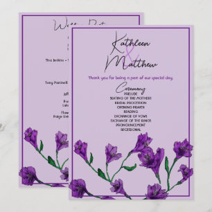 Programa Casamento de Cor de Água Floral Púrpura