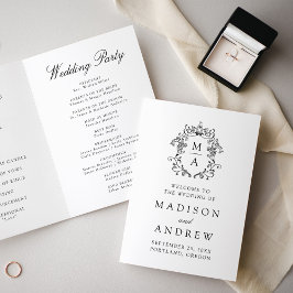 Programa Casamento de Crest da Chinoiserie Negra Elegante