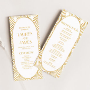 Programa Casamento de Deco Geométrico Dourado Elegante