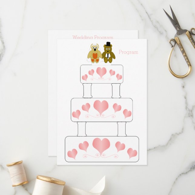 Programa Casamento de Design de Bolo Casado (Frente/Verso In Situ)