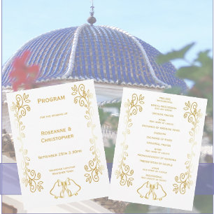 Programa Casamento de Design de Corda Dourada com Bells