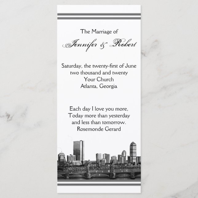 Programa Casamento de Destino de Boston (Frente)