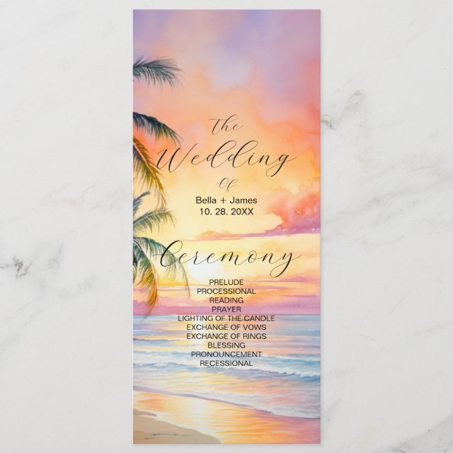 Programa Casamento de Destino de Praia Sunset (Frente)