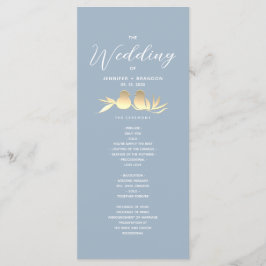 Programa Casamento de Dusty Blue Dourado Lovebird